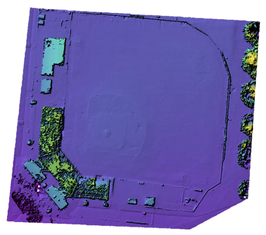 Digital surface model of a ballpark